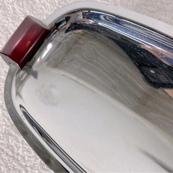 Vintage Glo Hill Gourmates Chrome Serving Tray With Bakelite Handles - Picture 5 of 10